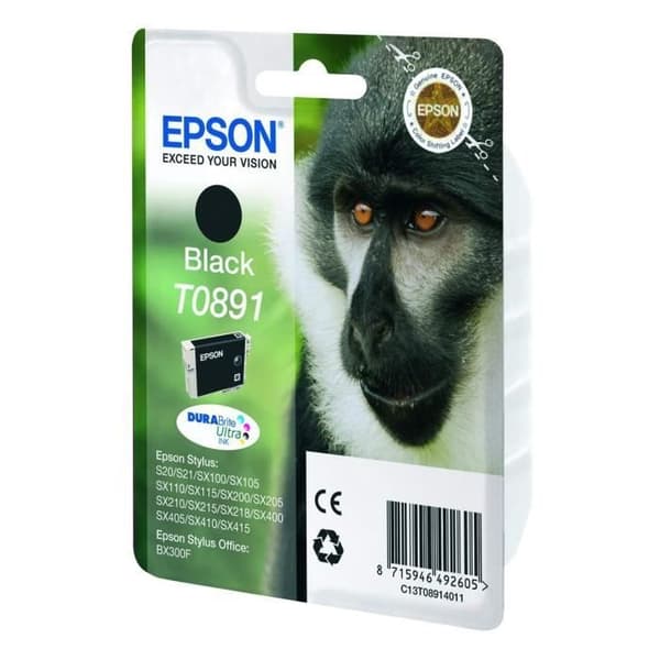 EPSON Bläckpatron T0891 Svart - Monkey (C13T08914011)