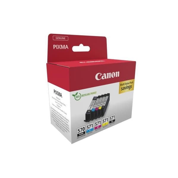 Flerpack bläckpatroner - CANON - PGI-570 Svart + CLI-571 Svart/Cyan/Magenta/Gul