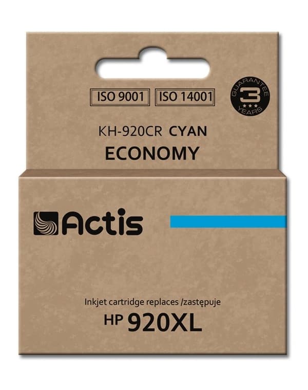 Actis KH-920CR-blæk til HP-printer; HP 920XL CD972AE-erstatning; Standard; 12 ml; cyan