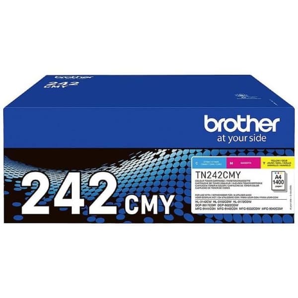 Original Brother Toner TN-242CMY TN242CMY cyan, magenta, gul 1400 sidor - 4977766812856