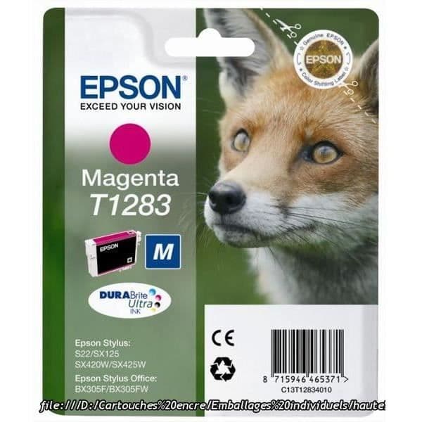 Epson T1283 Durabrite Ultra Magenta bläckpatron - M-format