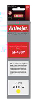 Pikkukuva 1 / 2: Activejet AC-G490Y -mustekasetti (Canon GI-490Y -tulostimen vaihto; Supreme; 70 ml; 7000 sivua, keltainen)