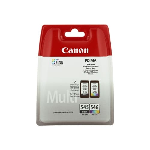 Canon PG-545 / CL-546 Multipack - 2-pack - svart, färg (cyan, magenta, gul) - original - bläckpatron