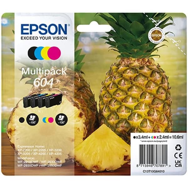 Bläckpatron - Epson - PACK 604 - Flerfärgad - 4 FÄRGER - Standard avkastning