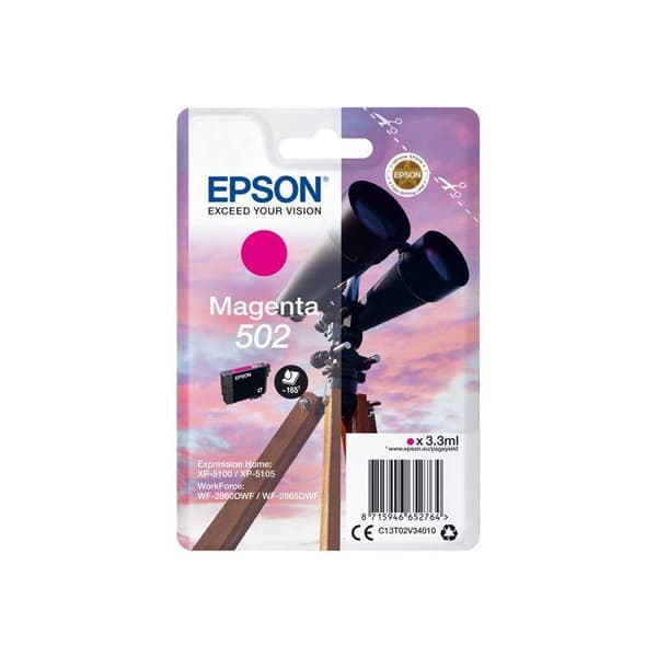 EPSON 502 bläckpatron - 3,3 ml - Magenta - Original - För XP-5100, WF-2860