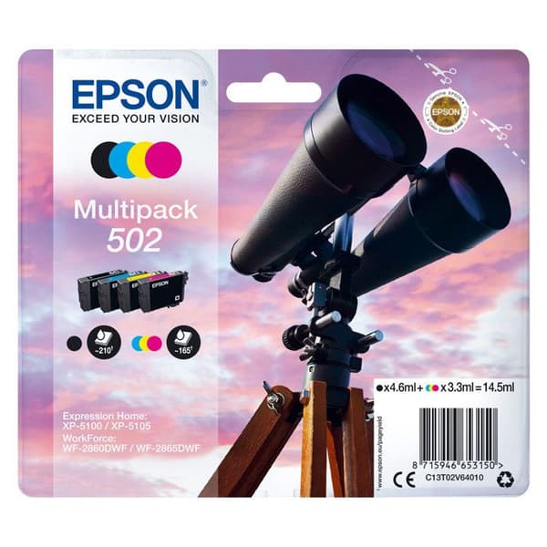 EPSON 502 Multipack bläckpatron - Svart, Gul, Cyan, Magenta