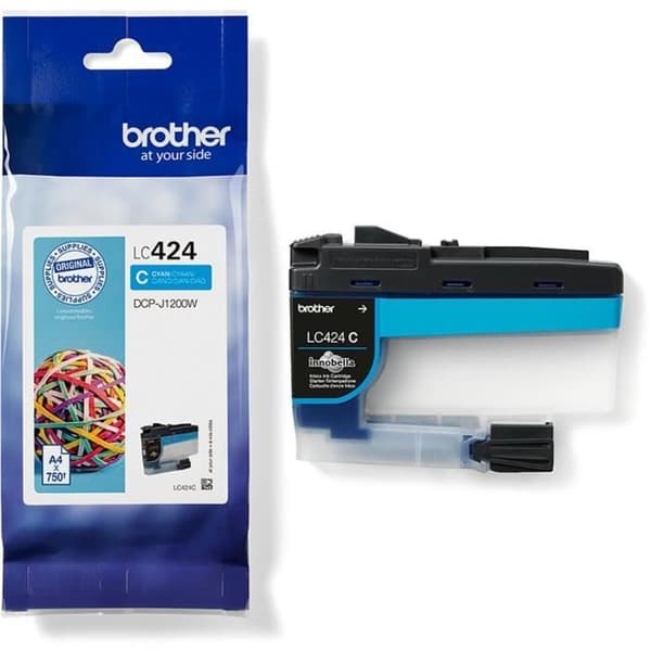 LC424C bläckpatron - BROTHER - 750 sidor cyan med hög kapacitet - För DCP-J1200W