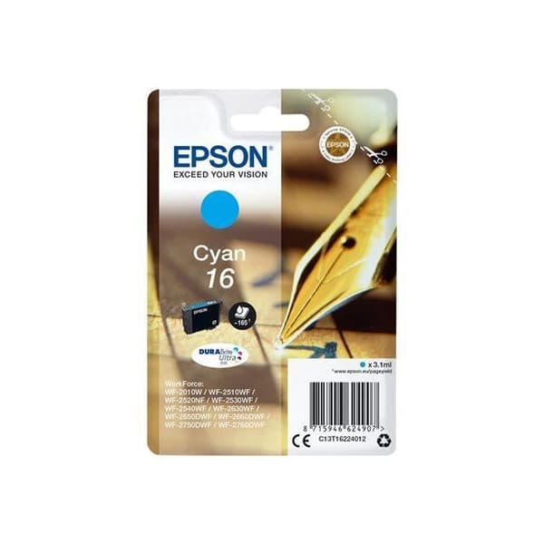 EPSON T1622 Cyan bläckpatron - Reservoarpenna (C13T16224012)