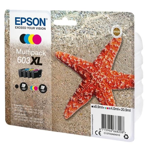 EPSON Multipack 603 XL Ink Kit - Svart, Cyan, Magenta, Gul