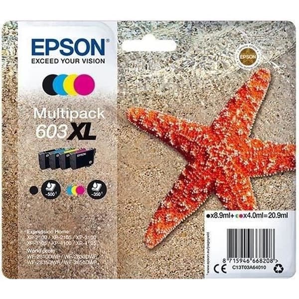 EPSON Multipack 603 XL Ink Kit - Svart, Cyan, Magenta, Gul