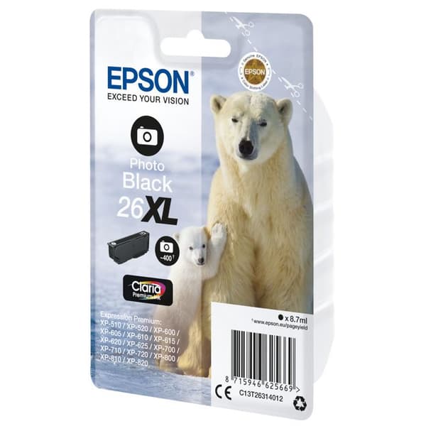 Epson Claria Premium 26 bläckpatron - Fotosvart - Bläckstråle - Standardkapacitet - 400 sidor - 1