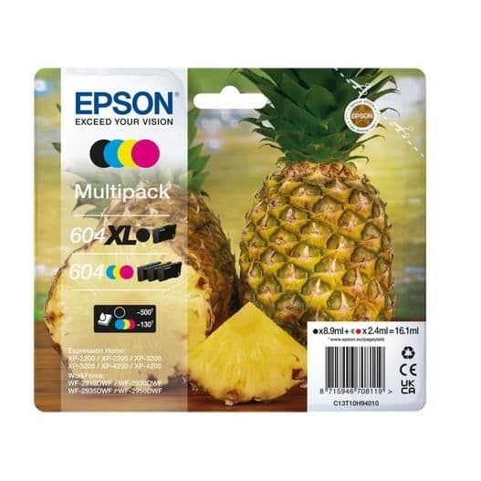 EPSON INK-604XL 603XL STARFISH CMYK, C13T10H94010, SVART