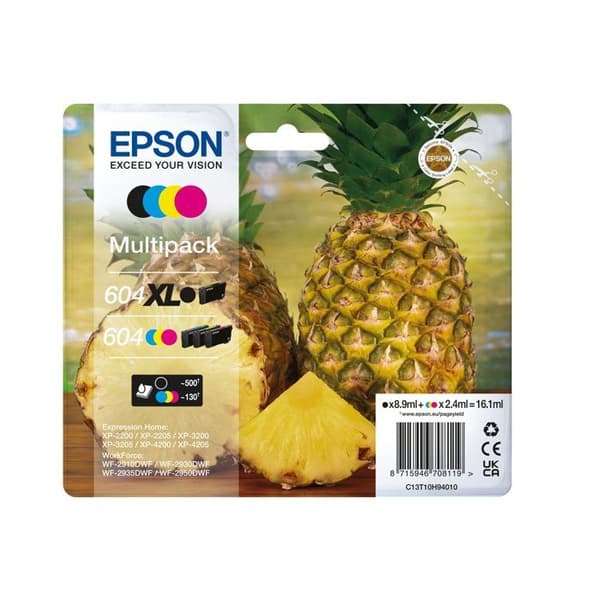 EPSON INK-604XL 603XL STARFISH CMYK, C13T10H94010, SVART