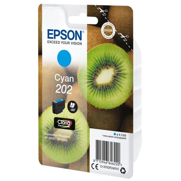 Epson Claria Premium 202 bläckpatron - Cyan - Bläckstråle - 300 sidor - 1 förpackning