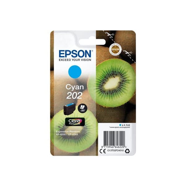 Epson Claria Premium 202 bläckpatron - Cyan - Bläckstråle - 300 sidor - 1 förpackning