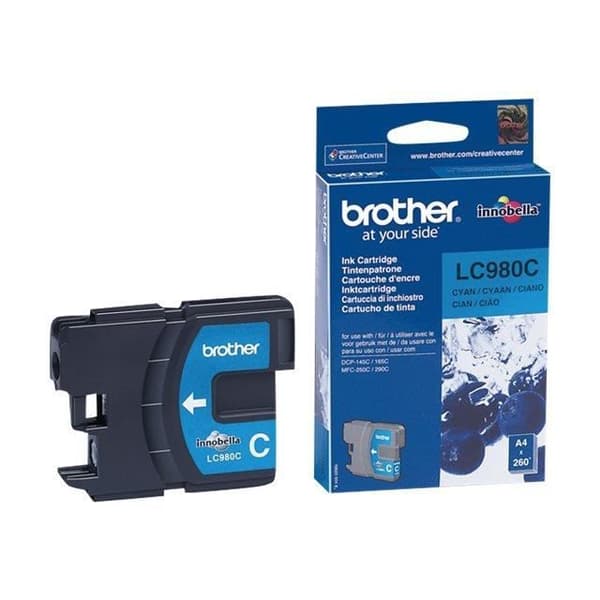 Original Brother LC-980C bläckpatron - Cyan - 260 sidor