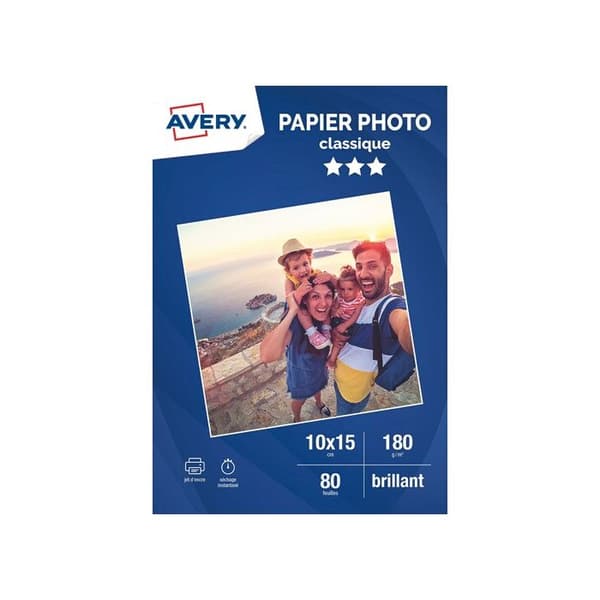 AVERY fotopapper 80 glänsande foton 10x15 - Bläckstråle - 180 g/m²