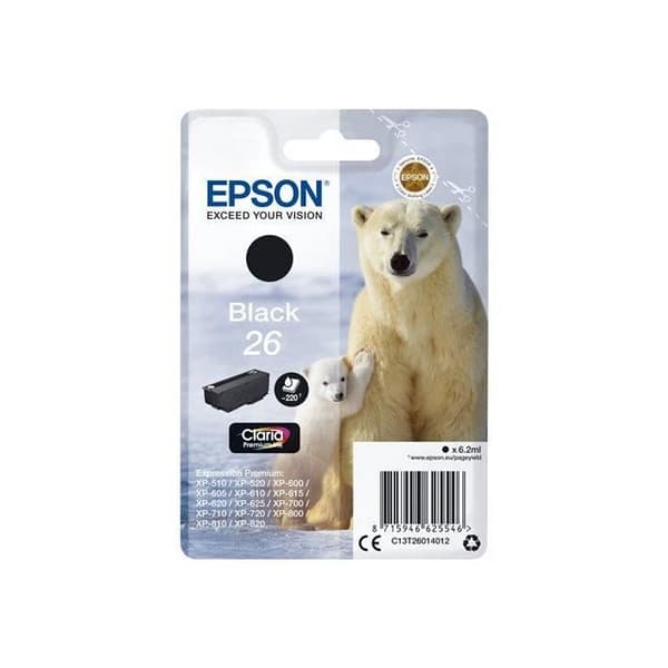 EPSON bläckpatron T2601 svart - isbjörn (C13T26014012)