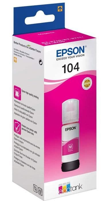 EPSON Epson EcoTank 104 Ink Refill Kit - Magenta - Inkjet - 7500 sidor - 1 enhet(er) (C13T00P340)