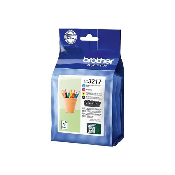 Brother LC3217 Value Pack 4-pack svart, gul, cyan, magenta originalbläckpatron för Brother MFC-J5330DW,...