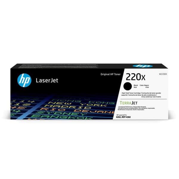 Original HP 220X Black High Capacity Toner Cartridge (W2200X) för HP LaserJet Pro 4202 / 4302