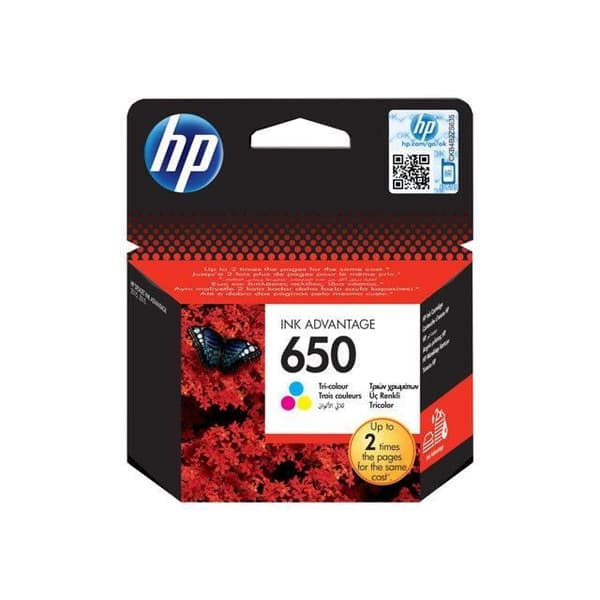 HP 650 bläckpatron - Färg (tvättad cyan, tvättad magenta, tvättad gul) - för Deskjet Ink Advantage