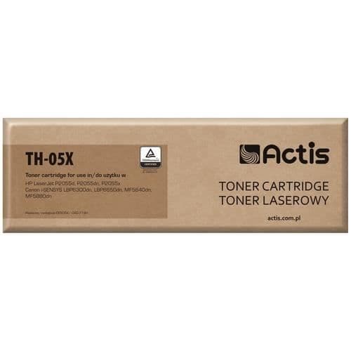 ACTIS TH-05X lasertoner kompatibel med HP och Canon - Kapacitet 6500 sidor - Svart