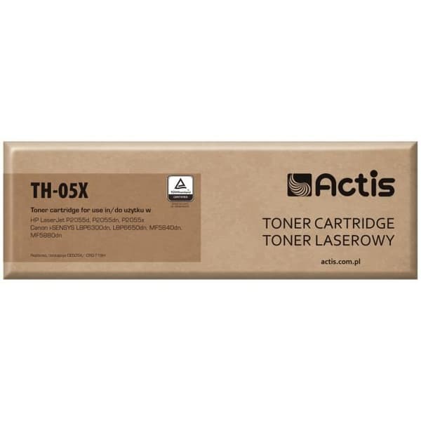 ACTIS TH-05X lasertoner kompatibel med HP och Canon - Kapacitet 6500 sidor - Svart