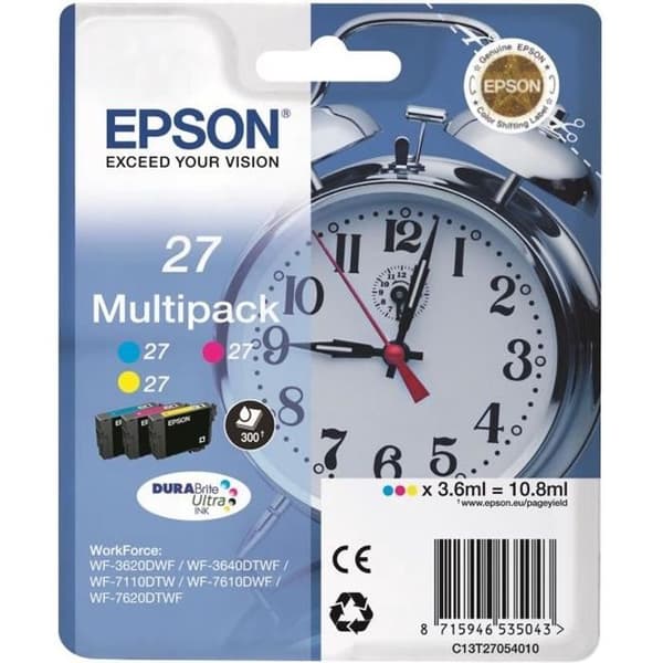Epson Multipack 27 3 färg Standard väckarklocka