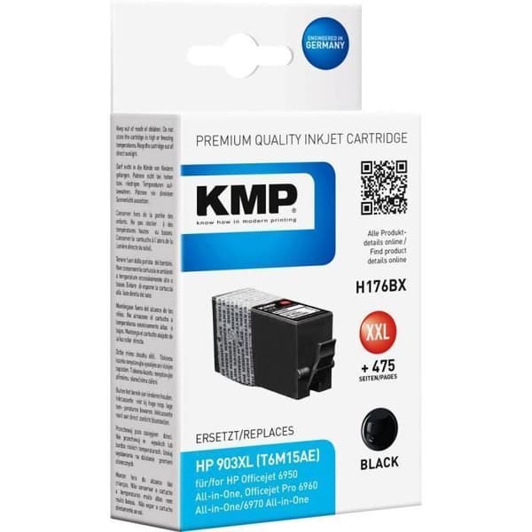 KMP H176BX 1756.0201 Kompatibel svart skrivarkassett ersätter HP 903XXL, 903XL 1 st.