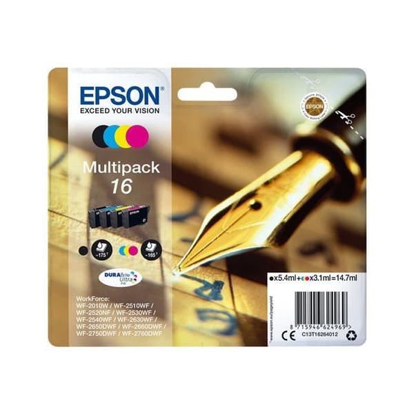 EPSON Multipack T1626 - Reservoarpenna - Svart, Cyan, Magenta, Gul (C13T16264012)