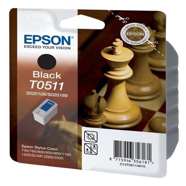 EPSON T0511 bläckpatron - Svart - Standardkapacitet 24ml - 900 sidor