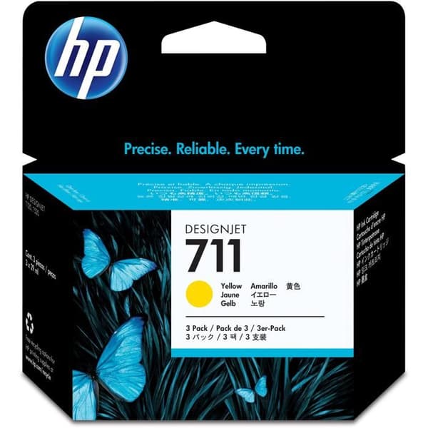 HP 711 bläckpatron - Paket med 3 - Gul