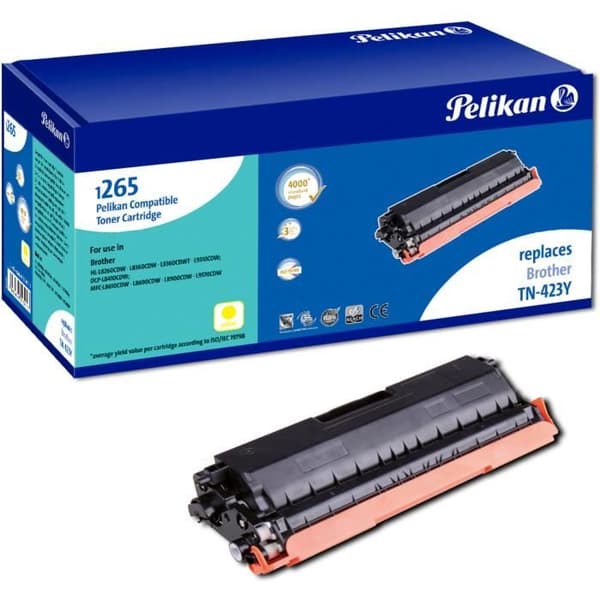 Toner - Pelikan - 4285843 - Svart - Kompatibel Brother TN-423Y - 4000 sidor