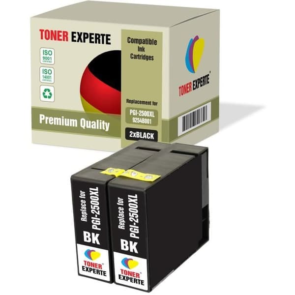 PGI-2500XL PGI-2500XLBK 2 svarta kompatibla bläckpatroner Canon MAXIFY MB5350 iB4050 MB5050 MB5150 MB5450 iB4150 MB5455 MB5155
