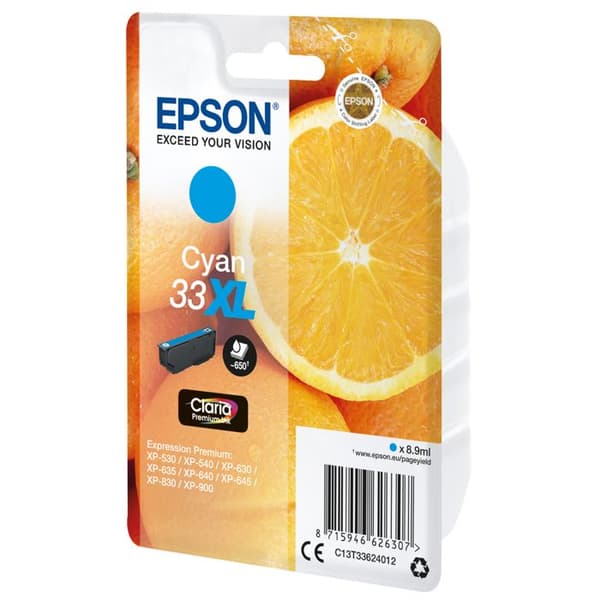 EPSON Claria 33XL bläckpatron - Cyan - Bläckstråle - 650 sidor - 1
