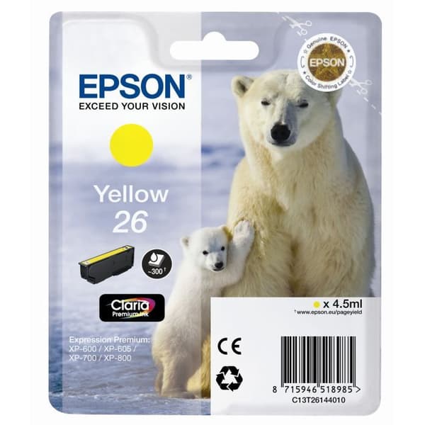 Epson T2614 Polar Bear Bläckpatron Gul