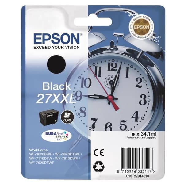 Epson 27 XL Väckarklocka svart bläckpatron