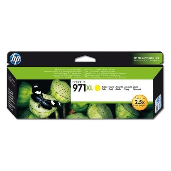 HP 971XL högkapacitets gul originalbläckpatron (CN628AE) för HP Officejet Pro X451/X476/X551/X576