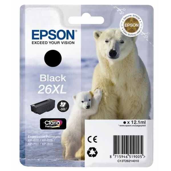 Epson T2621 Polar Bear XL bläckpatron svart x1