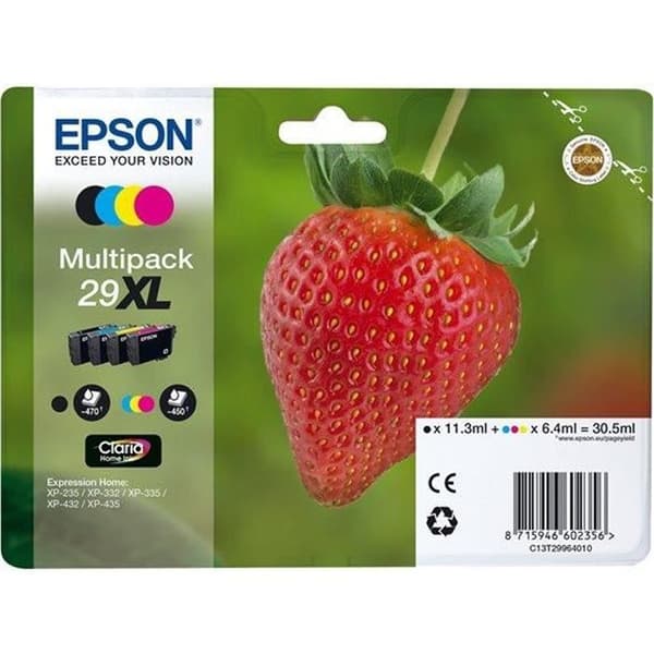 Epson 29XL Strawberry Multipack bläckpatron - Paket med 4 - Svart, Gul, Cyan, Magenta - Claria Home bläck