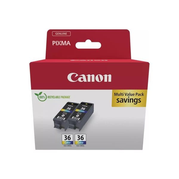 Förpackning med 2 färgbläckpatroner - CANON - CLI-36 CL - Bläckstråle - 12 ml
