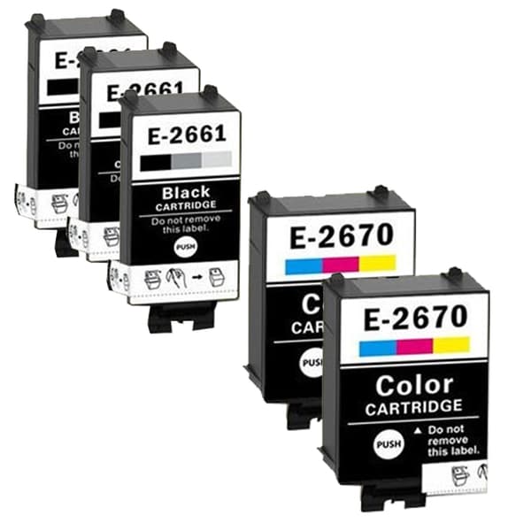 Pixojet Mustepatruunat Epson 266 - 267 - C13T26614010, 5 kpl. Alennuspakkaus 58.5 ml