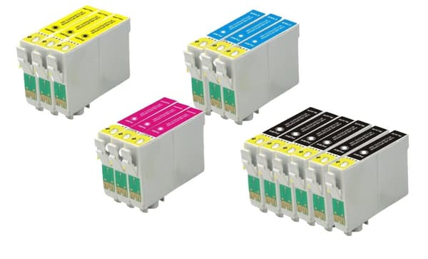 Pixojet blækpatroner Epson T0551 - T0554 - C13T05514010, 15 stk. rabatpakke 273 ml