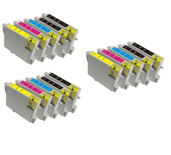 Pixojet blækpatroner Epson T0611 - T0614 - C13T06114010, 15 stk. rabatpakke 273 ml
