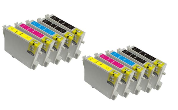 Pixojet blækpatroner Epson T0611 - T0614 - C13T06114010, 10 stk. rabatpakke 182 ml