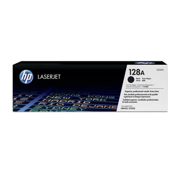 Original HP 128A sort tonerpatron til HP Color LaserJet CP1525/CM1415MFP printere