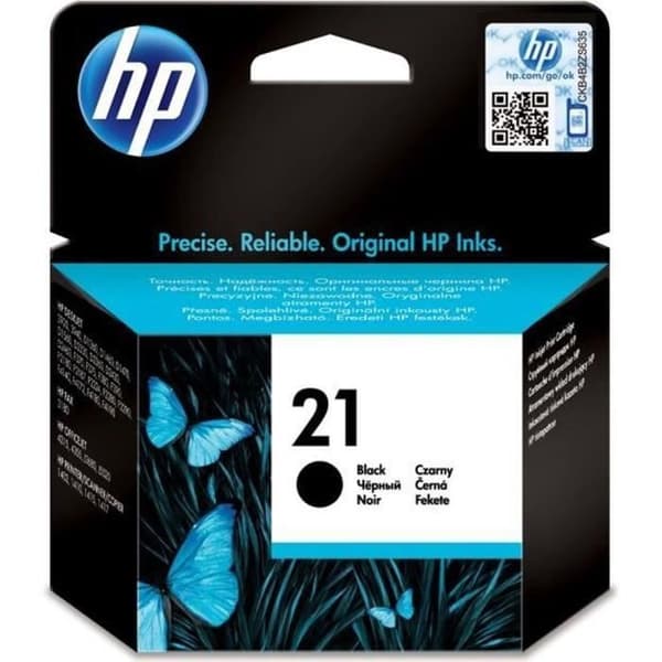 HP 21 musta alkuperäinen mustekasetti (C9351AE) HP DeskJet 3940/D2360/F380, OfficeJet 4315/4355/5610/5615, PSC1410 -tulostimiin