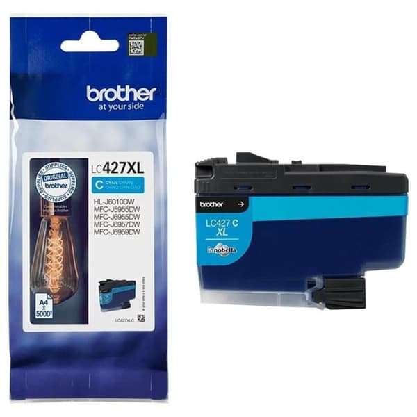 LC427XLC bläckpatron - BROTHER - Cyan - 5000 sidor - För Brother MFC-J6955DW, MFC-J6957DW, MFC-J5955DW och HL-J6010DW