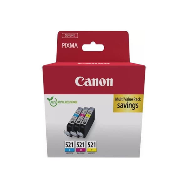 CANON CLI-521 syaani/magenta/keltainen monivärinen muste